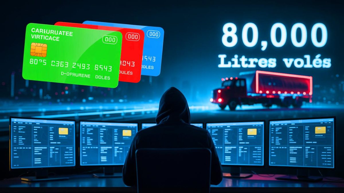 Illustration de la cyberattaque ayant permis le détournement de 80 000 litres de carburant par clonage de cartes.