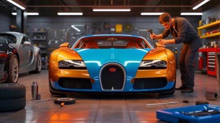 « Il traite sa Bugatti Veyron comme une vulgaire 205 » : le choc des passionnés d’automobiles face à cette vidange maison inattendue Illustration de propriétaires de Bugatti Veyron optant pour le bricolage afin de réduire les coûts d'entretien.