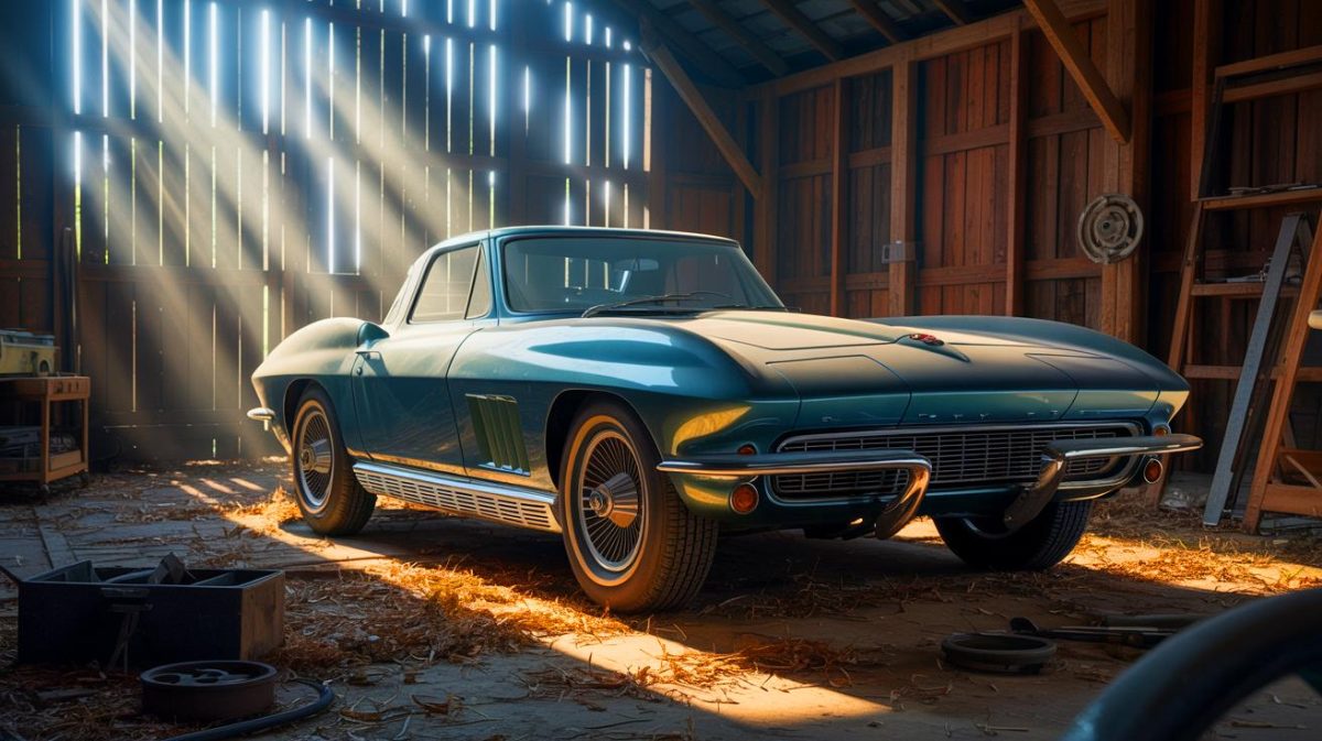 « Incroyable découverte : une Corvette de 1964 cachée ébranle le monde automobile, une restauration spectaculaire à venir Illustration de la redécouverte d'une Corvette de 1964 restée cachée depuis les années 1990.