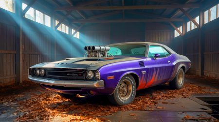 « Incroyable, elle rugit encore » : une Dodge Challenger RT crusty des années 70 refait surface avec un moteur inattendu Illustration de la découverte inattendue d'une Dodge Challenger RT de 1970 en attente de restauration.