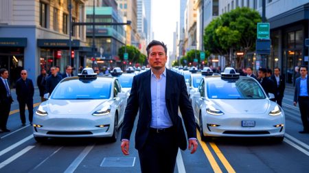 Illustration de l'échec d'Elon Musk à lancer un service de taxis autonomes Tesla à San Francisco.