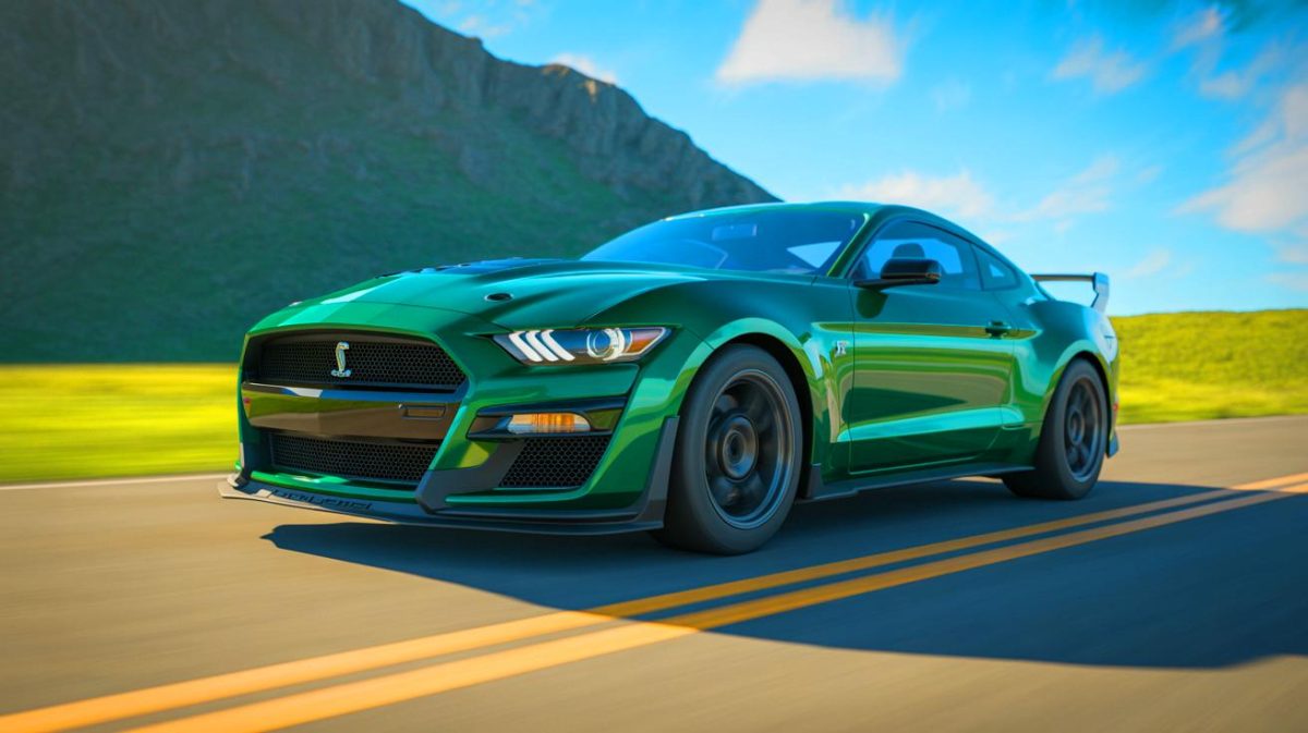 Illustration de la Ford Mustang Shelby GT500 de 2022, un modèle emblématique de performance automobile.