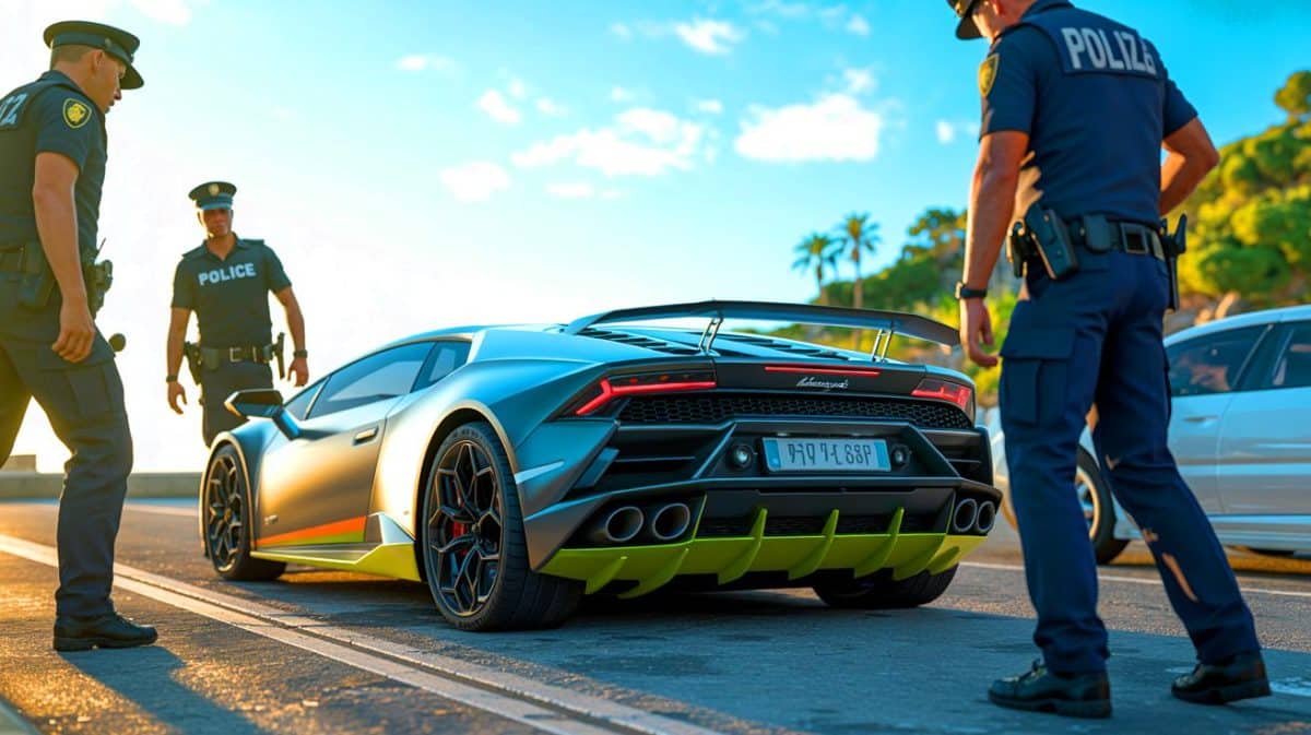 « Saisir une Huracan STO à Ibiza, c’est un coup de tonnerre » : la location illégale scandalise et met la pression sur les agences locales Illustration de la saisie d'une Lamborghini Huracan STO par la police à Ibiza pour location illégale.