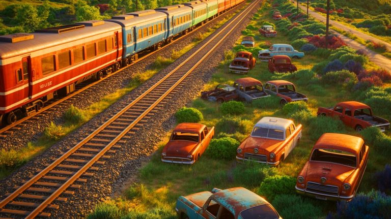 « Ces trains dévoilent des trésors automobiles oubliés » : les voyageurs fascinés par la découverte de voitures anciennes abandonnées le long des voies ferrées