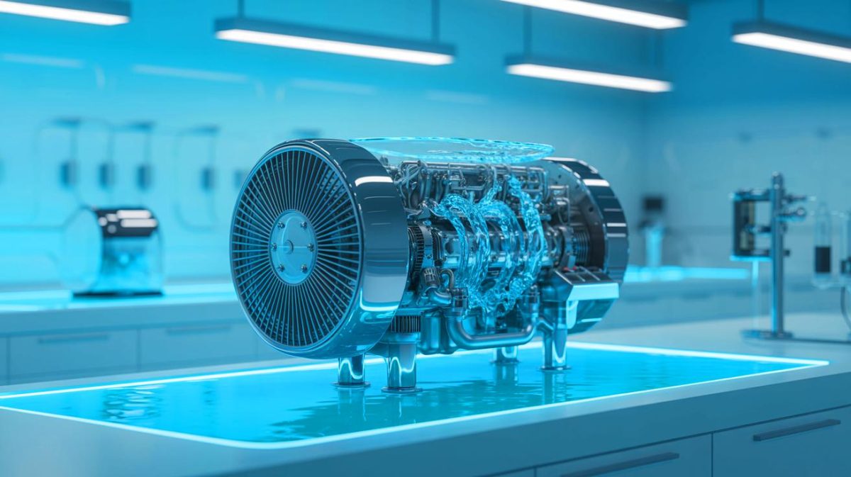 Illustration de l'innovation de Toyota avec le moteur à hydrogène pour une mobilité durable.