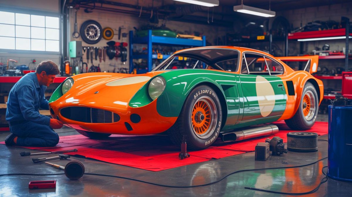 Illustration de la restauration du Halliday Special, un prototype unique de course basé sur Renault.